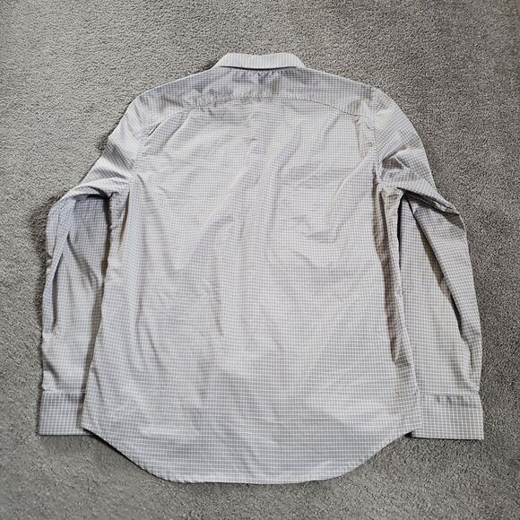 Ministry Of Supply Shirt Mens Large Gray Button Up Checks Vented Performance - Picture 6 of 11